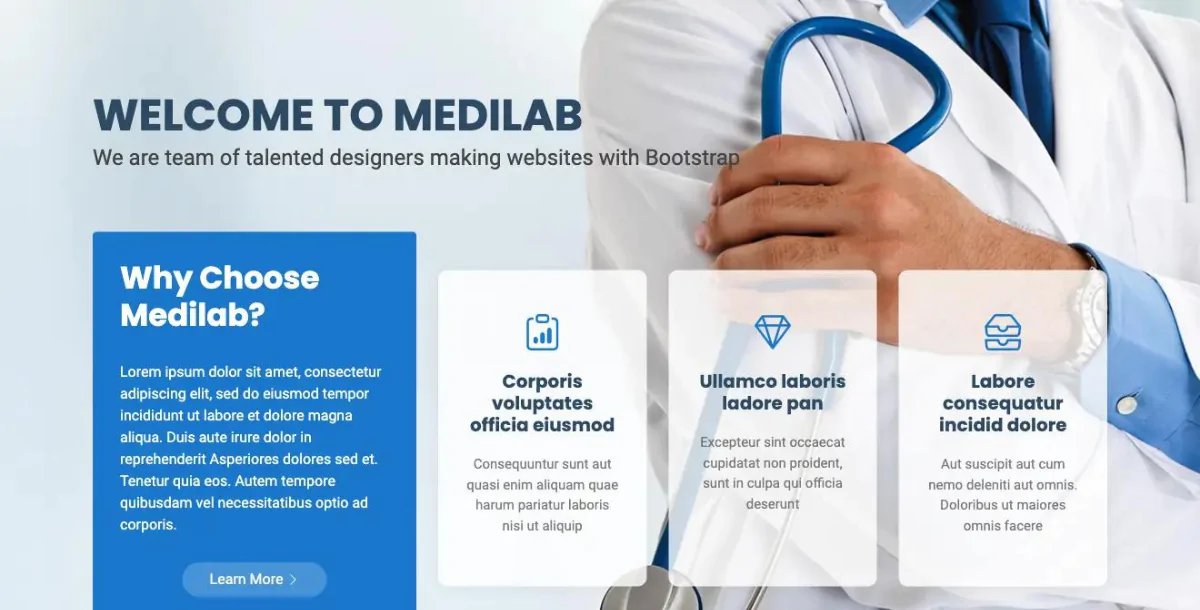 Medilab - Free Medical Bootstrap Template